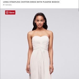 David’s Bridal long bridesmaid dress in Sangria